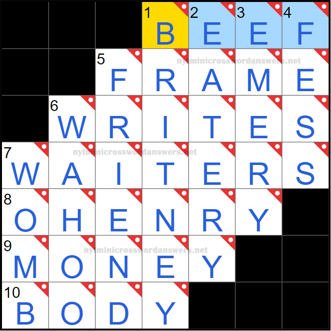 NYT mini crossword answers today Saturday March 15, 2025