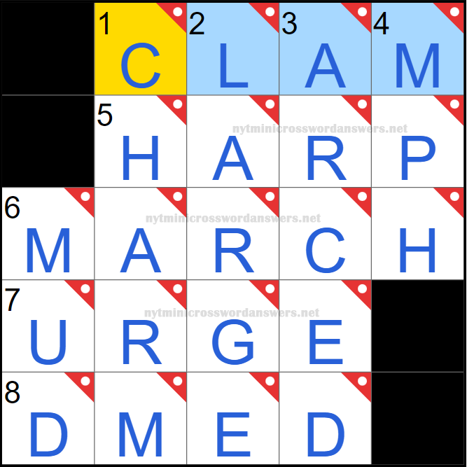NYT mini crossword answers today Thursday March 20, 2025