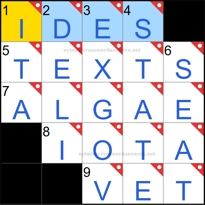 NYT mini crossword answers today Friday April 25, 2025