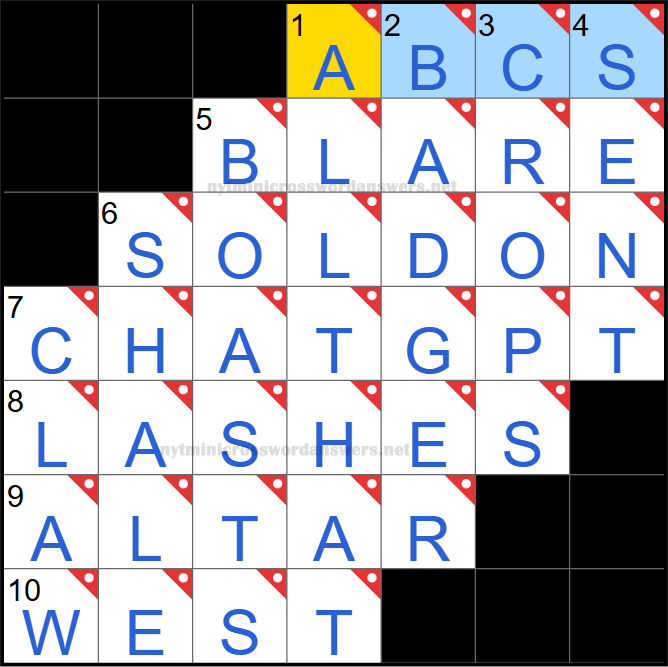 NYT mini crossword answers today Saturday April 19, 2025
