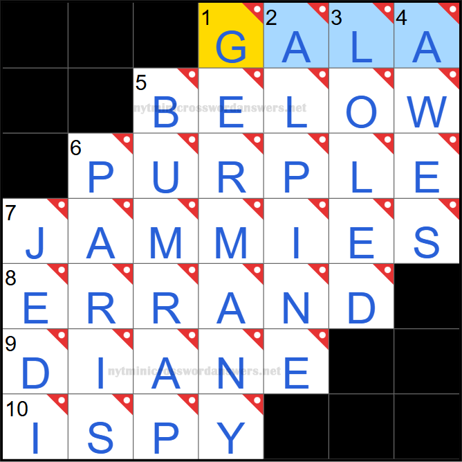 NYT mini crossword answers today Saturday April 26, 2025