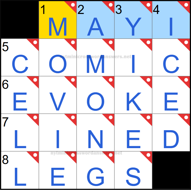NYT mini crossword answers today Thursday May 1, 2025