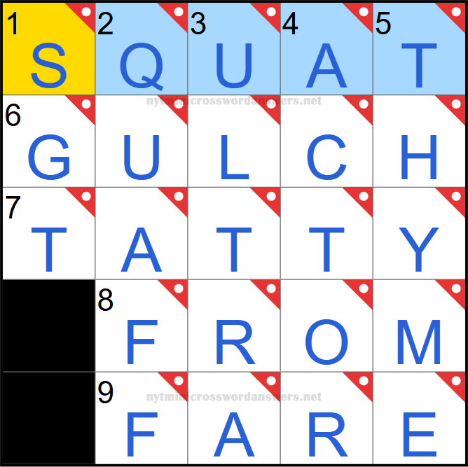 NYT mini crossword answers today Friday May 2, 2025