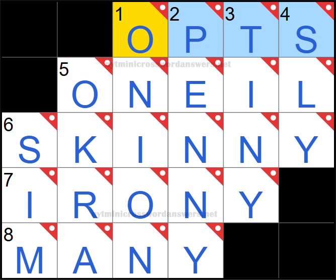 NYT mini crossword answers today Friday May 23, 2025