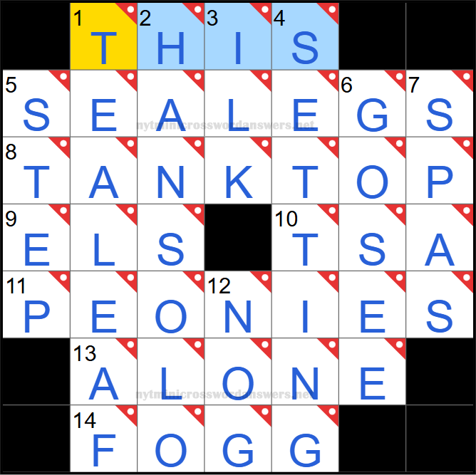 NYT mini crossword answers today Saturday May 24, 2025