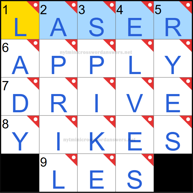 NYT mini crossword answers today Tuesday May 13, 2025